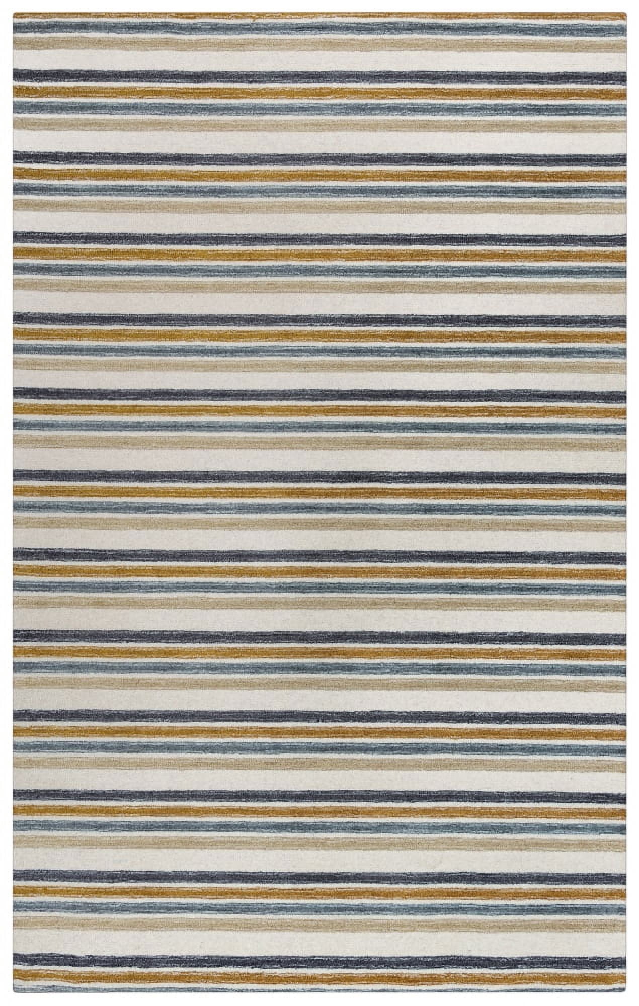 Rizzy Home Tetra Striped Contemporary Area Rug, Dark Yellow