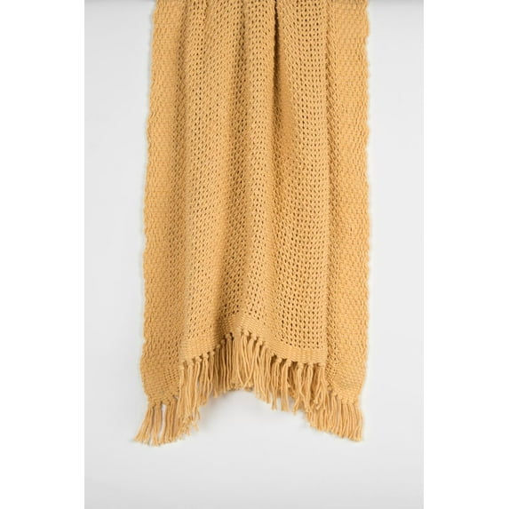 Rizzy Rugs Throw TH0431 Yellow Open Face Selvage 50" x 60" Rectangle