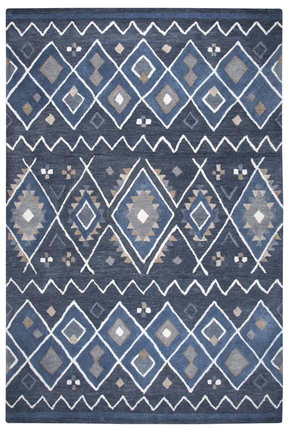 Rizzy Rugs Tumble Weed Loft Area Rug TL647A Indigo Zig Zag Rows 5' x 8' Rectangle
