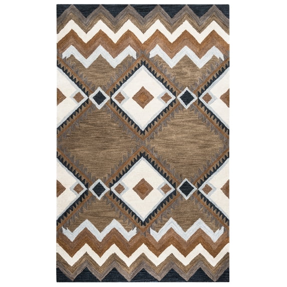 Rizzy Rugs Tumble Weed Loft Area Rug TL9147 Multi Angles Chevron 9' x 12' Rectangle