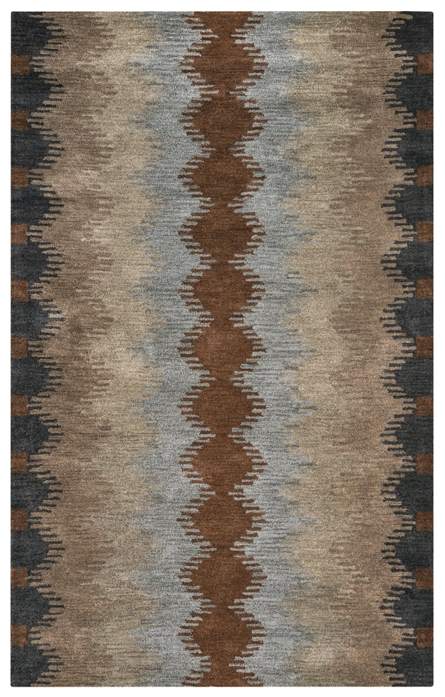 Handmade Multicolor Geometric Wool Shag Rug 8' x 10'