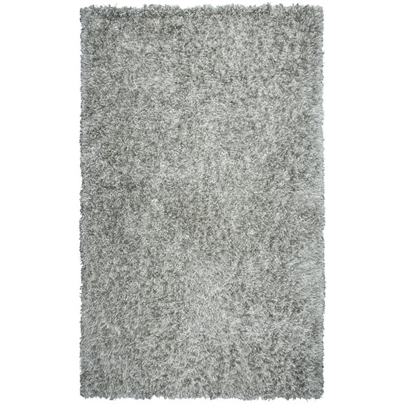 Rizzy Rugs Urban Dazzle Shag Area Rug UR341A Light Gray Single-Color Plush 3' x 3' Round