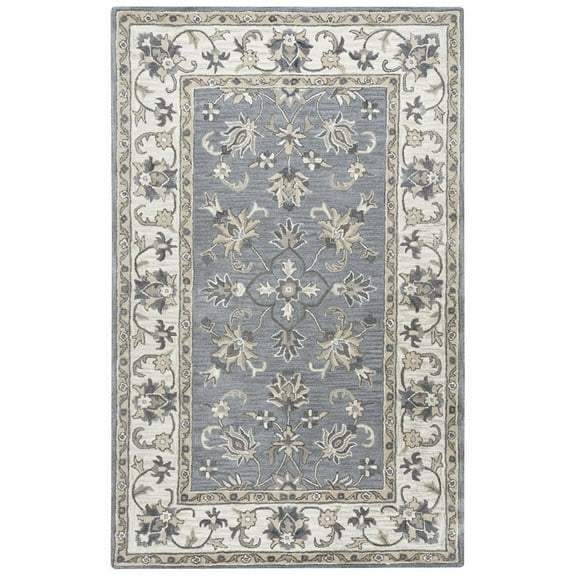 Rizzy Rugs Valintino Area Rug VN9658 Gray Petals Vines 8' x 10' Rectangle