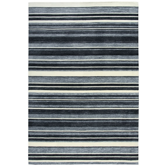 Rizzy Rugs Villa Area Rug VLA103 Charcoal/Gray Banded Rows 8' 6" x 11' 6" Rectangle