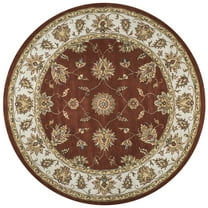 Rizzy Rugs Volare Area Rug VO1244 Rust Bordered Vines 8' x 8' Round