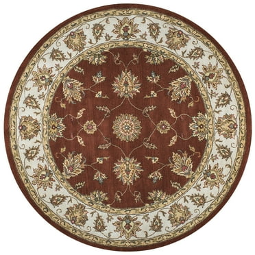 Rizzy Rugs Volare Area Rug VO1244 Rust Bordered Vines 8' x 8' Round