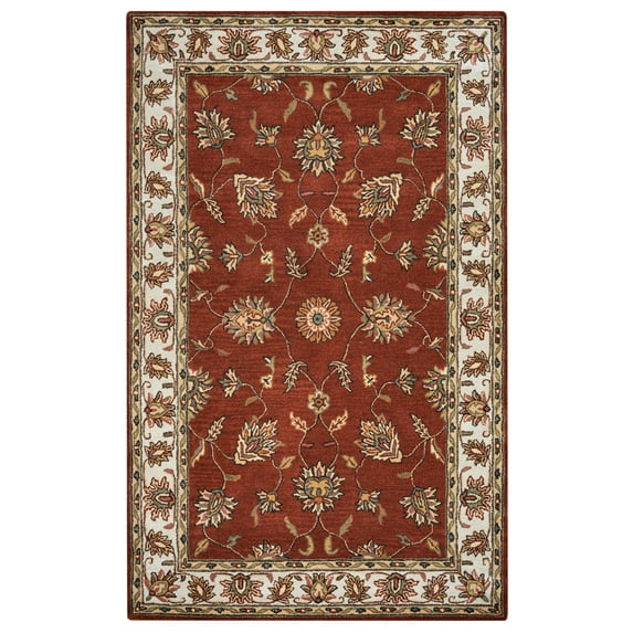 Rizzy Rugs Volare Area Rug VO1244 Rust Bordered Vines 9' x 12' Rectangle