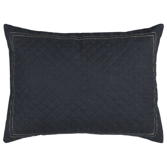 Rizzy Standard Sham Hand Quilted With Kantha Stitching Natural 12"x10"x5"