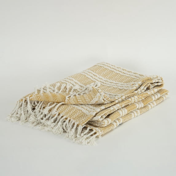 Rizzy Throw Handloomed Woven Gold/Natural 12"x10"x5"