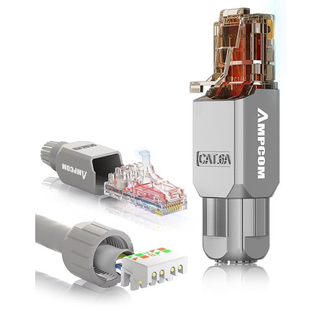 Rj45 Connector (6Pack) Tool Free Field Termination Modular Plug For