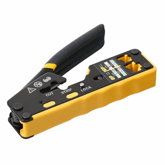Rj45 Rj11 Rj12 Ethernet Crimper Tool Kit with Wire Stripper, 50 Connectors, 50 Boots, Blades, and Cable Tester