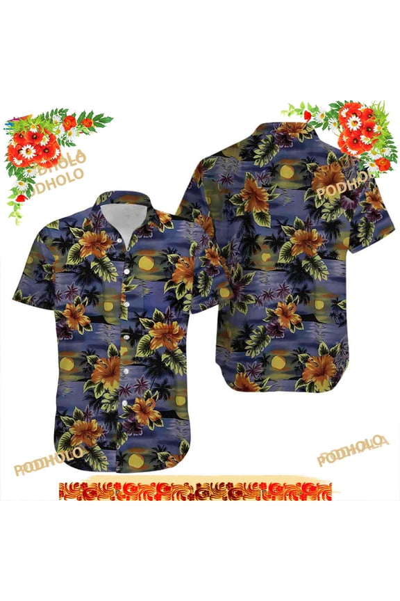 Rjc Mens Floral Hawaiian Aloha Button Front Shirt