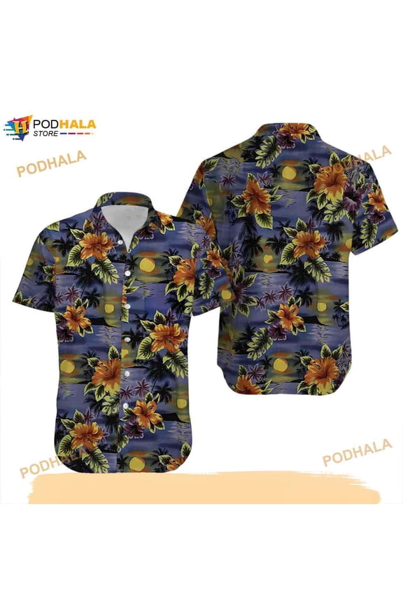 Rjc Mens Floral Hawaiian Aloha Button Front Shirt