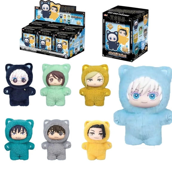 RjnShan JJK Plush Cat Ear Plush Series Collectible Blind Box (Random 1PC)
