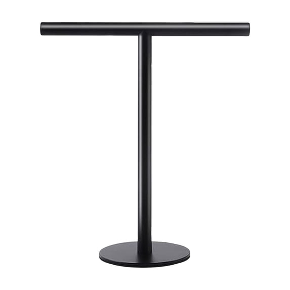 RjnShan T-Shape Bath Hand Towel Holder Stand, Stainless Steel Free Standing Hand Towel Rack with Heavy Base for Bathroom Kitchen & Countertop Black