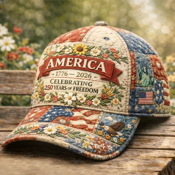 RjnShan United States 250th Anniversary Commemorative Cap, Adjustable Print Patriotic Theme Retro Baseball Hat for Men's Women's