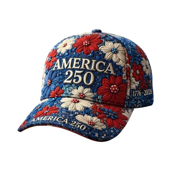 RjnShan United States 250th Anniversary Commemorative Cap Unisex Adjustable Embroidered Print Patriotic Theme Baseball Hat