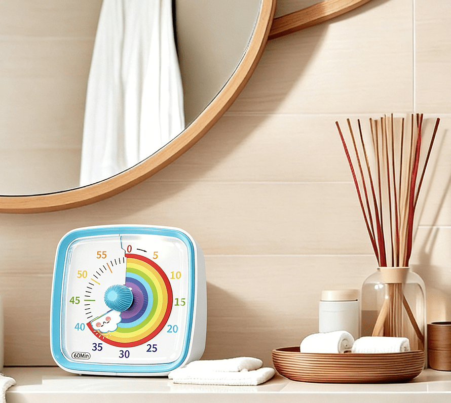 RjnShan Visual Timer with Protective Case, Rainbow Disk 60 Minute ...