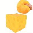thumbnail image 1 of RjnShan Yellow Cheese Squishy Fidget Toys Stress Balls for Adults Cheese Squeeze Stress Ball Sensory Fidget Toys, 3.9" Stress Relief Gifts Party Favors Easter Basket Stuffers, 1 of 13