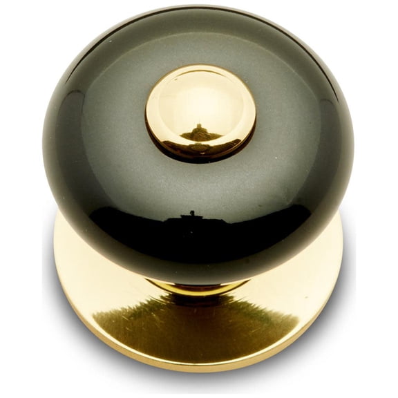 Rk International CK 313 Porcelain 1-1/4" Round Classic Flat Mushroom Cabinet Knob - Black