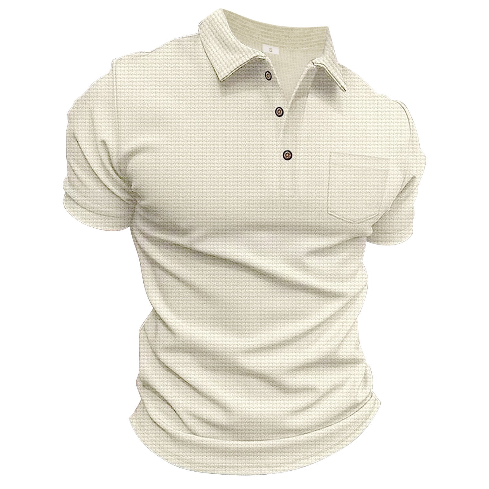 Rkuupa Clearance Polo Shirts for Men Mens Waffles Knit Shirts Short