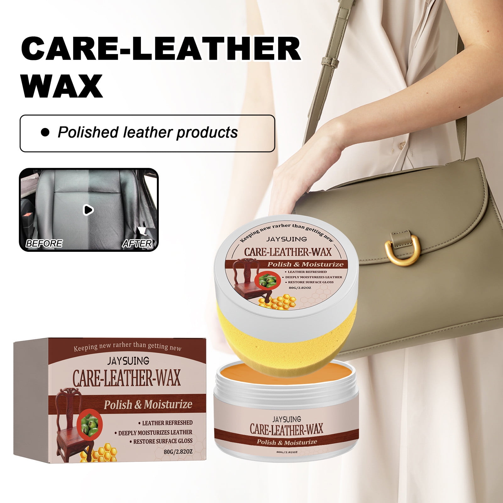 Rkwlnn All Purpose Cleaner Car Seat Polish Beeswax Leather Conditioner Shiny Car Stuff in