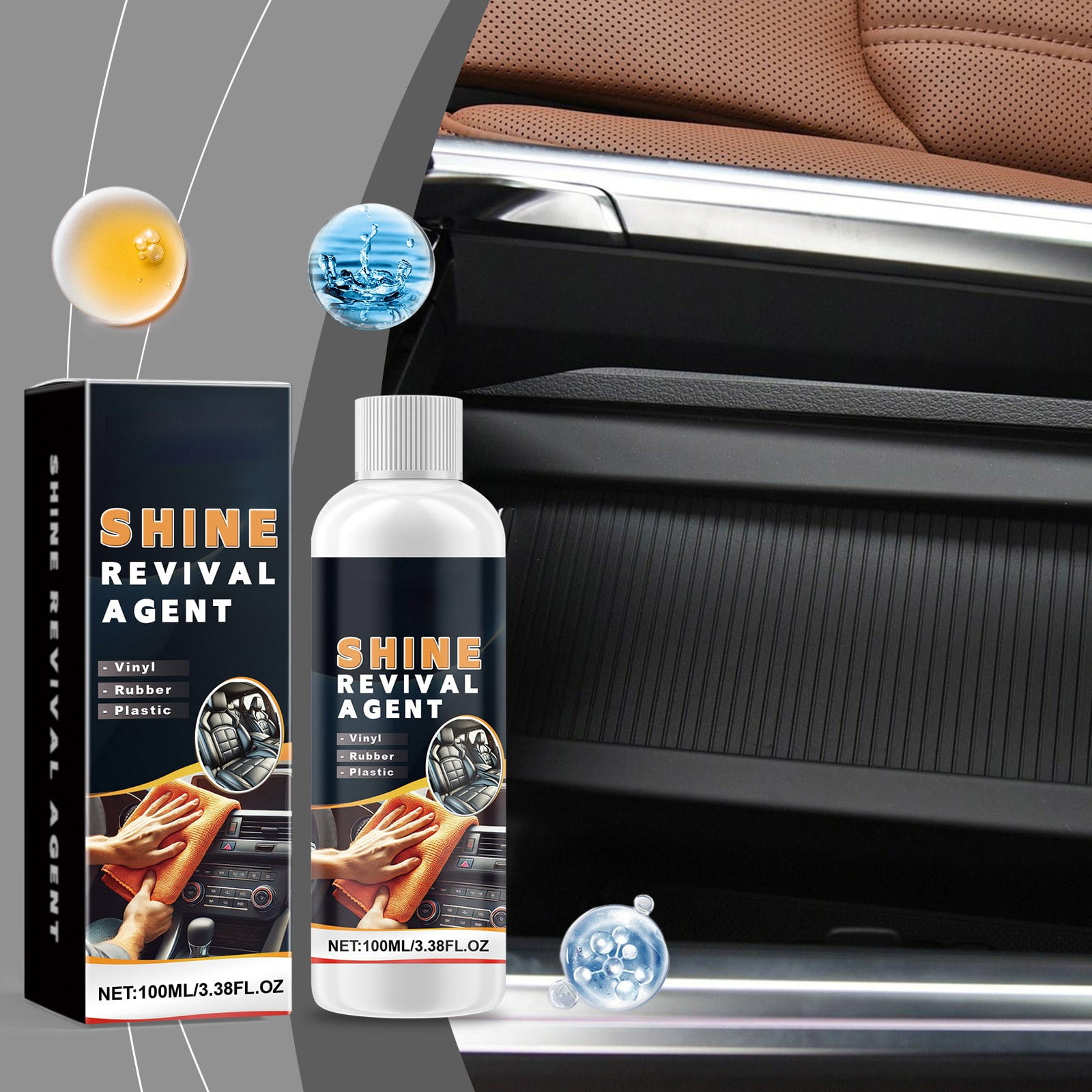 Rkxzt 100ml Car Plastic Restorer, Revival Agent Car Polish, Car Dashboard and Plastic Restorer