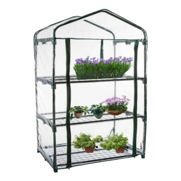 Rkxzt 3 Tier Mini Greenhouse Pvc Plant Cover - 27.16x19x50 Inch Small Porch Green House for Growing Plants Flowers Indoor & Outdoor