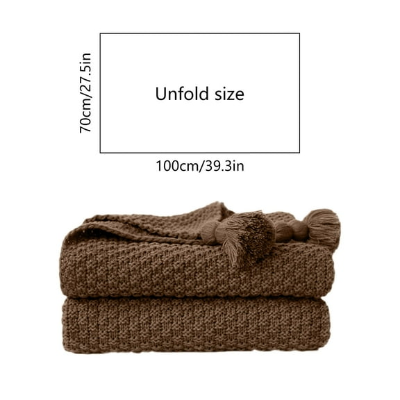 Rkxzt Acrylic Blanket,Acrylic Knitted Sofa Blanket with Wind Fringe 39.3x27.5"Coffee Color Nap Throw,Blankets Throws