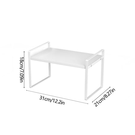 Rkxzt Alloy Storage Rack,Kitchen Storage Rack 2 Tier Alloy Metal Countertop Organizer Shelf 12.2x8.3x7"Black or White,Kitchen Storage