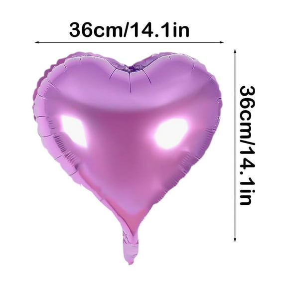 Rkxzt Aluminum Film Balloon Set,Heart Shaped Foil Balloons 10 Pack for Party Decorations with Ribbon and Straw,Party Supplies|Plastic,Purple
