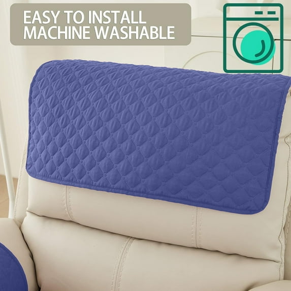 Rkxzt Armrest Pads Recliner Armrest Cushion with Storage Pockets Solid Checkered Polyester Sofa Headrest Towel 60x40cm 1 Pack,Blankets Throws