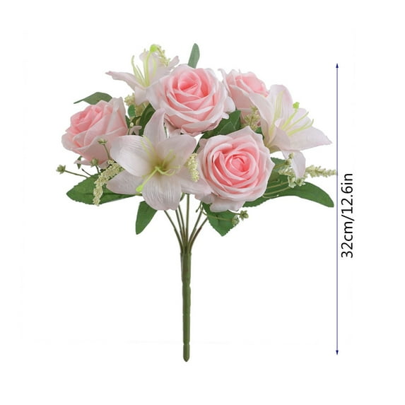 Rkxzt Artificial Grass,Artificial Silk Flower Bouquet Handheld Wall Decor for Wedding Home 12.6 Inch Single Stem,Artificial Flowers|Cloth,Pink