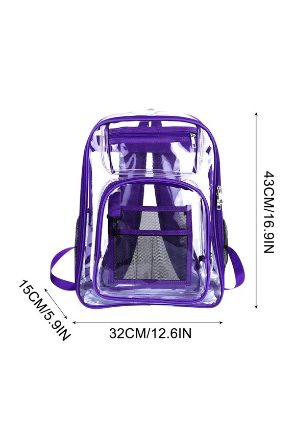Bag Heavy Duty Clear Backpack with Large Laptop Compartment 16.9 x 12.6 x 5.9 Inch Transparent PVC Bookbag for Stadium Security Home