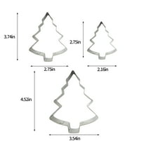 Rkxzt Baking Molds 3Pcs Christmas Tree Cookie Cutters Stainless Steel Baking Molds Set with 3 Sizes for Biscuits Muffins,Gift Wrap Storage|Stainless Steel,Silver