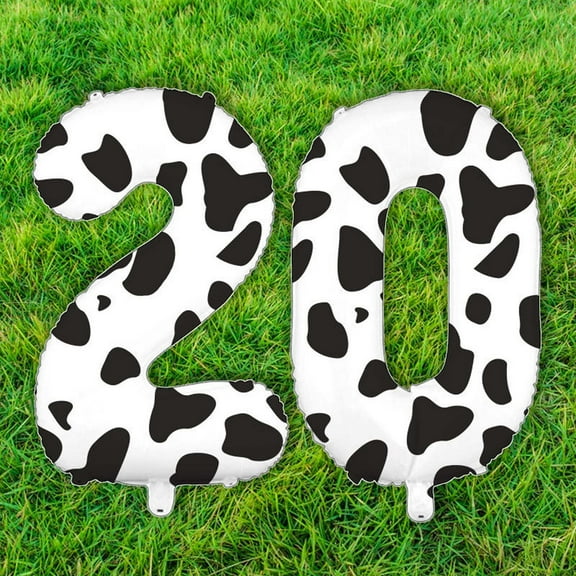 Rkxzt Balloon Cow Print Number Balloons 0-9 40 Inch Helium Foil Farm Birthday Party Decorations Home Decor|Plastic,F
