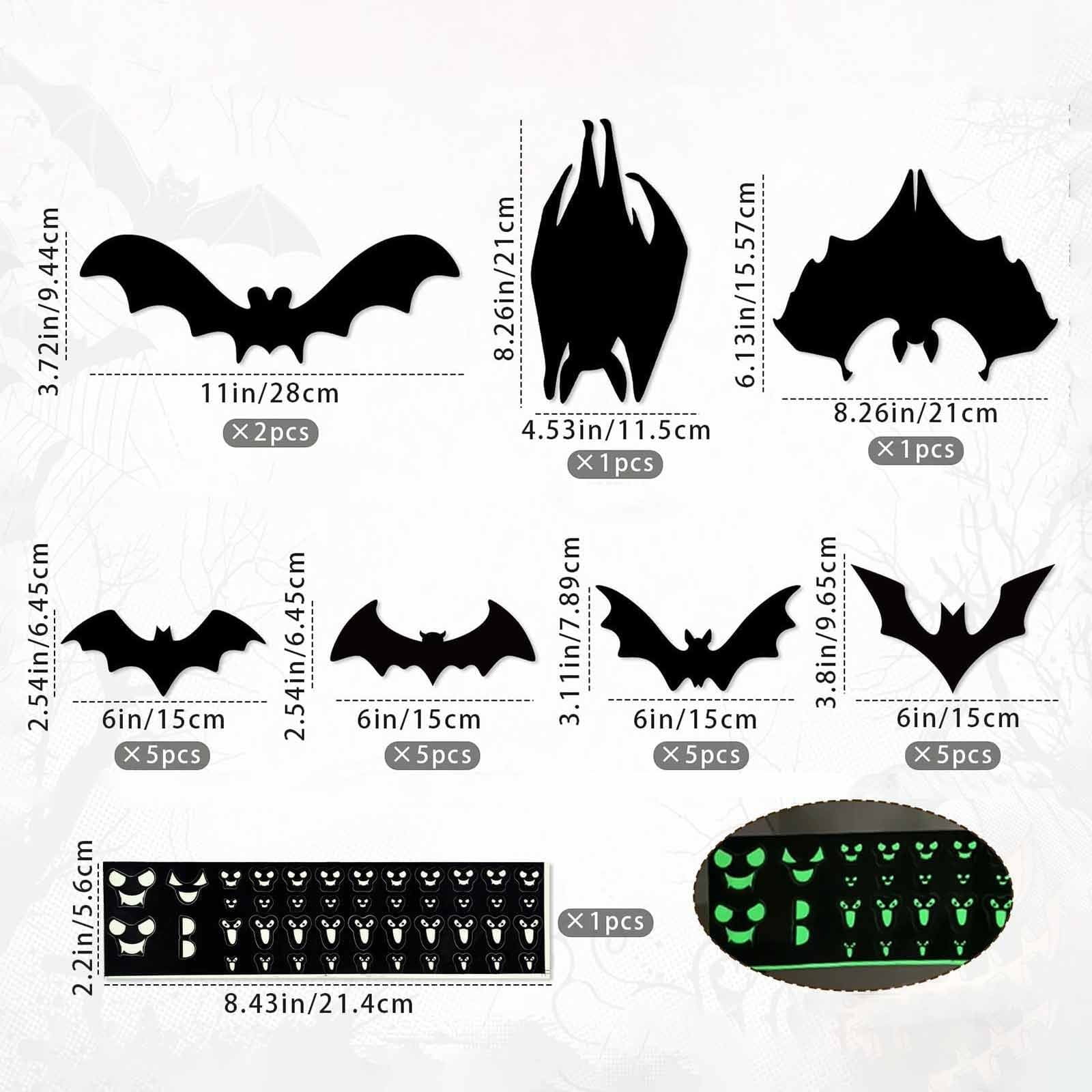 Rkxzt Bat Sticker Decoration,Halloween Garage Door Magnetic Decoration ...