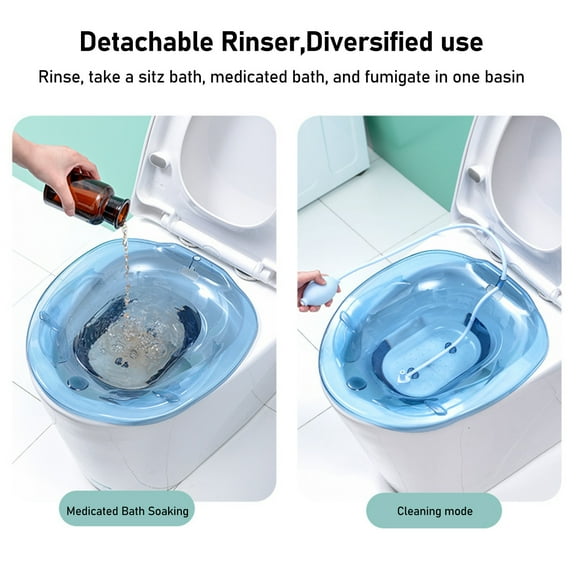 Rkxzt Bidet Portable Bidet Sitz Bath for Postpartum Care with Rinse Tube Collapsible Design 15.94x7.87 Inches Bathroom Suppliesbath|Plastic,Blue