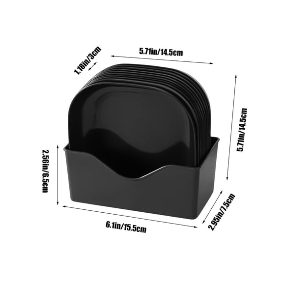 Rkxzt Black Disc,Reusable Plastic Dinner Plates 5.7"Square Dishwasher Microwave Safe Lightweight Camping Kitchen 1 Pack,Kitchen Utensils