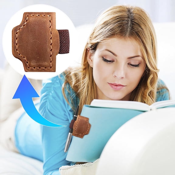 Rkxzt Bookmark Holder,Vintage Leather Magnetic Pen Clip and Bookmark Holder Handcrafted Cowhide with Magnetic Closure,Tools&Home Improvement|Pu,Brown
