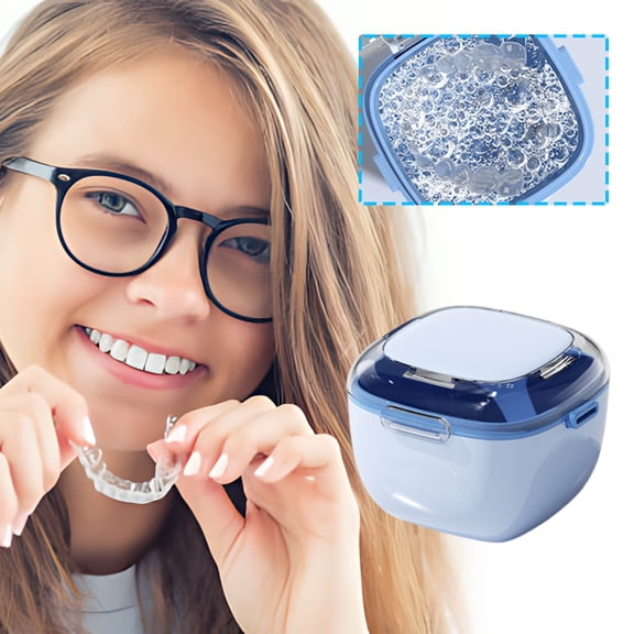 Rkxzt Braces Storage Box Orthodontic Retainer Storage Case ABS Plastic Denture Box Portable Clear Brace Holder 9.5 x 9.5 x 6.9 cm Home