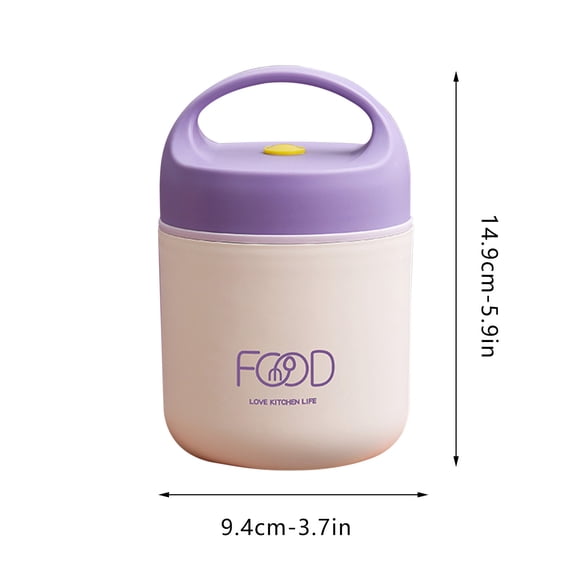 Rkxzt Breakfast Cup Stainless Steel Insulated Soup Thermos with Handle 12 oz Portable Mini Food Jar for Hot and Cold Meals Kitchen Supplies|Stainless