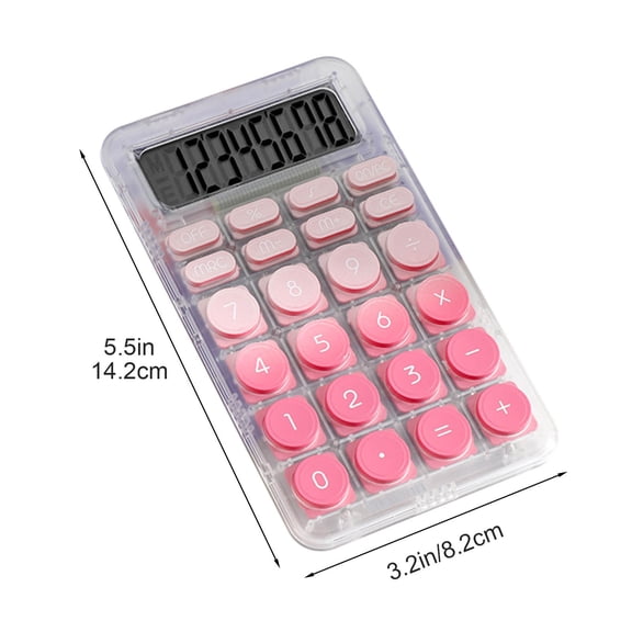 Rkxzt Calculator,8-Digit LCD Desktop Calculator with Round Keys,Mini Digital Pocket Size for Home and Office,Office Stationery