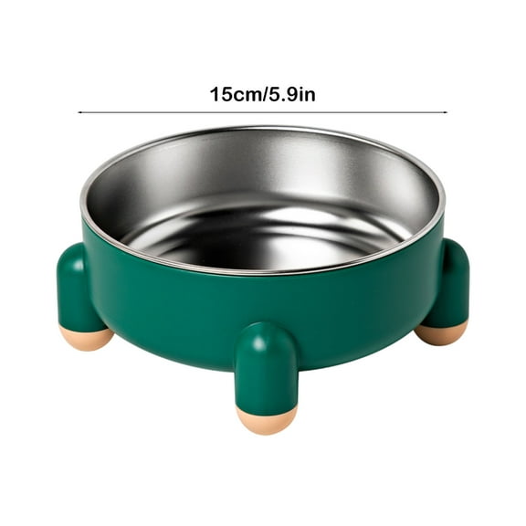 Rkxzt Cat Bowl,Stainless Steel Pet Bowl No Slip Elevated Dog Cat Food Water Dish 5.9 Inch Non Tip Design,Kitchen Utensils & Gadgets|Stainless Steel,Green