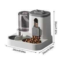 Rkxzt Cats And Dogs Feeder,Automatic Pet Feeder and Water Dispenser 2-in-1 Large Capacity Self Feeding for Small Medium Dogs Cats 2 Pack,Feeder|Plastic,Grey