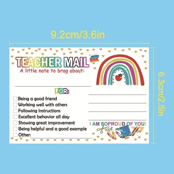 Rkxzt Children'S Incentive Cards Teacher Notes Positive Behavior Cards for Classroom 3.6 x 2.5 Inch Home to Parents Encouragement Postcards 40 Pack