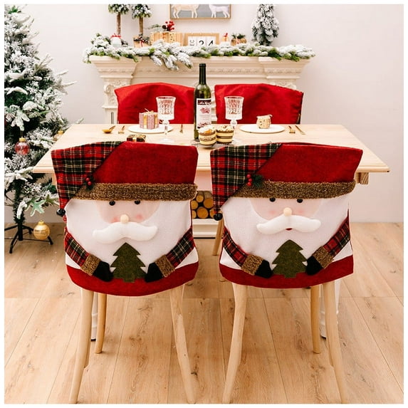 Rkxzt Christmas Chair and Stool Covers,Doll Chair Back Covers,Home Christmas Decorations for Chairs and Stools,Holiday Furniture Slipcovers