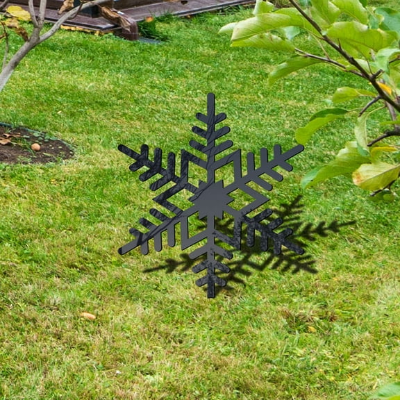 Rkxzt Christmas Garden Snowflake Decoration, Garden Snowflakes Silhouette Stake, Acrylic Hollow Ornaments Insert Yard Decor, Winter Christmas Outdoor Decor for Lawn Pathway