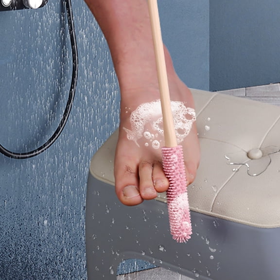 Rkxzt Cleaning Brush,Toe Cleaning Brush with Soft Bristles and Ergonomic Handle for Dead Skin Removal, 2-Pack,Mop/Brooms Accessories|Silica Gel,Pink