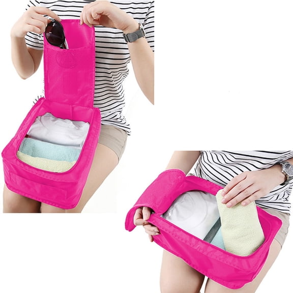 Rkxzt Closet Organizer,Portable Foldable Shoe Storage Bag Travel Organizer Box Hand Carry Polyester 11.81x8.26x4.52 in,Clothing & Closet